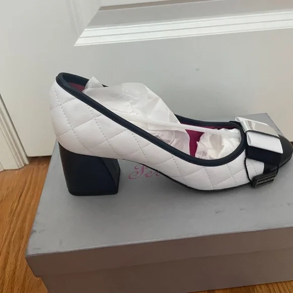 Made In Italy Leather Cap Toe Block Heels by FERCA 81 - Picture 3 of 7